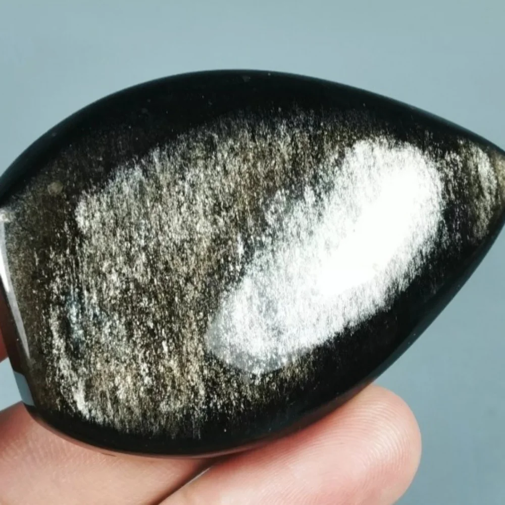 Natural Silver Flash Obsidian Stand-up Freeform Crystal - Picture 2 of 12